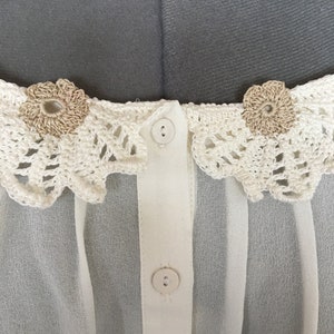 Creamy white blouse with crocheted lace, 114 image 4