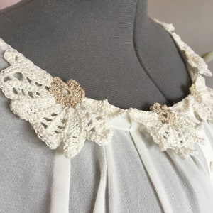 Creamy white blouse with crocheted lace, 114 image 5