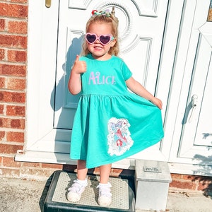 Princess Ariel Dress for Girls - Peronalised Smock Dress - Disney Dress - The Little Mermaid Dress - Girls Birthday Dress