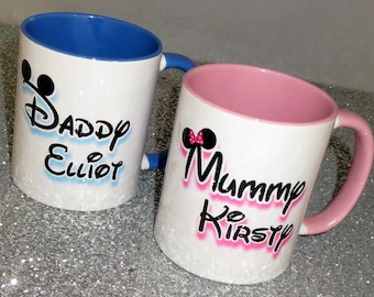 Disney Mummy & Daddy Mugs - Baby Shower Gift for New Mum  -Disney Mug Set - Mothers Day Mug Gift Set