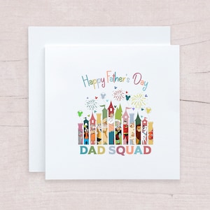 Carte personnalisée de joyeuse fête des pères pour papa Disney, carte de château Disney pour l'anniversaire de papa