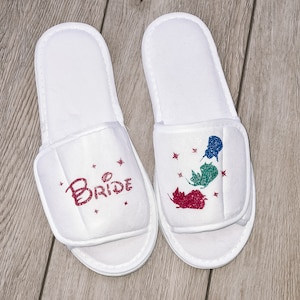 Personalised Slippers for Disney Wedding - Perfect for Hen Party Gift Bags - Ideal for Bridesmaid Gifts and Spa Weekend Gifts