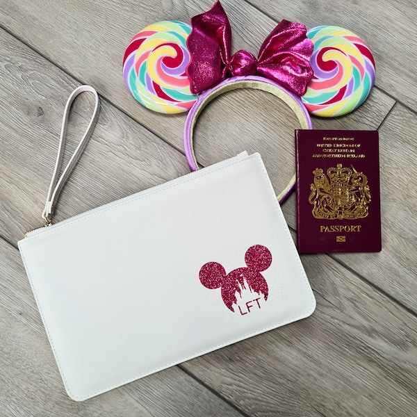 Disney Passport Wallet - Personalised Disney Travel Document Wallet - Travel Wallet - Accessory wallet - Perfect Gift for Honeymoon