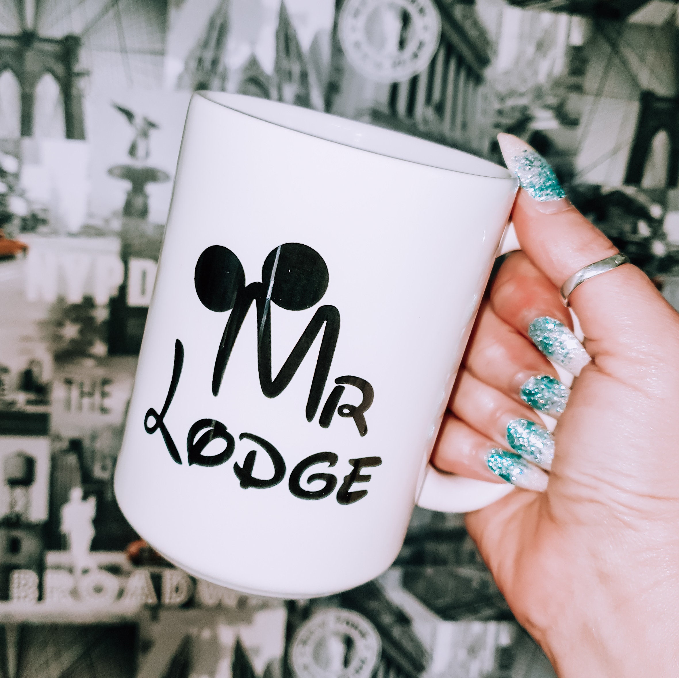 Mr. & Mrs. Disney Inspired Coffee Mug Set, Disney Glassware, Wedding,  Engagement, Anniversary Gifts 