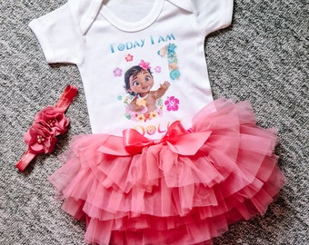 Disney Tutu for Girls - Disney Birthday T Shirt - Moana T Shirt - Birthday Outfit - Today I Am Birthday T Shirt