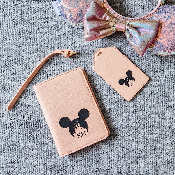 Personalised Disney Passport Cover - Disney Passport Holder - Disney Luggage Tag - Honeymoon Travel Gift