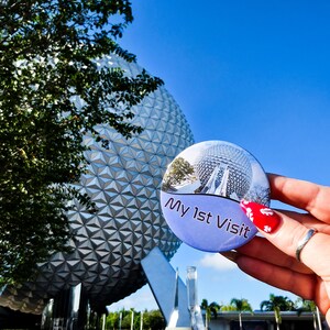 My First Visit To Disney World Badge, Personalised Park Icons Epcot Magic Kingdom 1st Trip 77mm Button, Custom Fun Tree of Life Pin