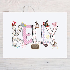 Personalised Disney World Wall Art for Home, Disney Inspired Kids Bedroom Decor, Custom Name Gift