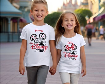 My First Disney Trip T Shirt for Kids - Matching T Shirts for Disney Family Trip 2024 - Mickey Mouse T Shirt - Minnie Mouse T Shirt