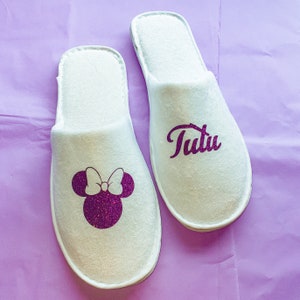 Personalised Slippers for Disney Wedding Perfect for Hen Party Gift Bags Ideal for Bridesmaid Gifts and Spa Weekend Gifts image 9