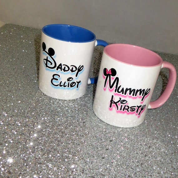 Disney Mummy & Daddy Mugs Baby Shower Gift for New Mum disney Mug Set  Mothers Day Mug Gift Set 