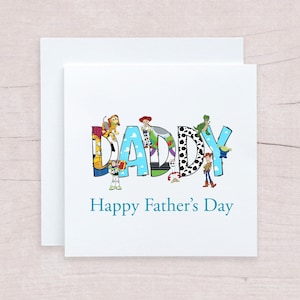 Carte personnalisée Disney pour la fête des pères pour papa, carte de lettres Toy Story doodle pour la fête des pères, carte sur mesure pour papa Disney
