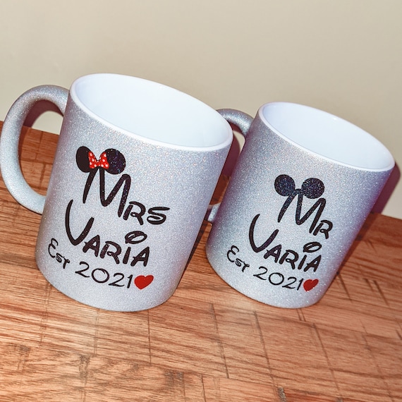 Ensemble de tasses couple Disney Mugs Mr et Mme Mugs Disney personnalisés  Mug Saint Valentin -  France