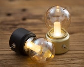 Black Gold Portable Table Lamp, Desk, Night, Glass, Night, Metal, Rustic, Vintage, Classic, Retro, Loft, Antique, Small, Kids, Gift, Battery
