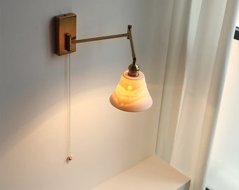 Wall Sconce Art Deco Lamp Mid Century Bedside Ceramic Fixture - Etsy