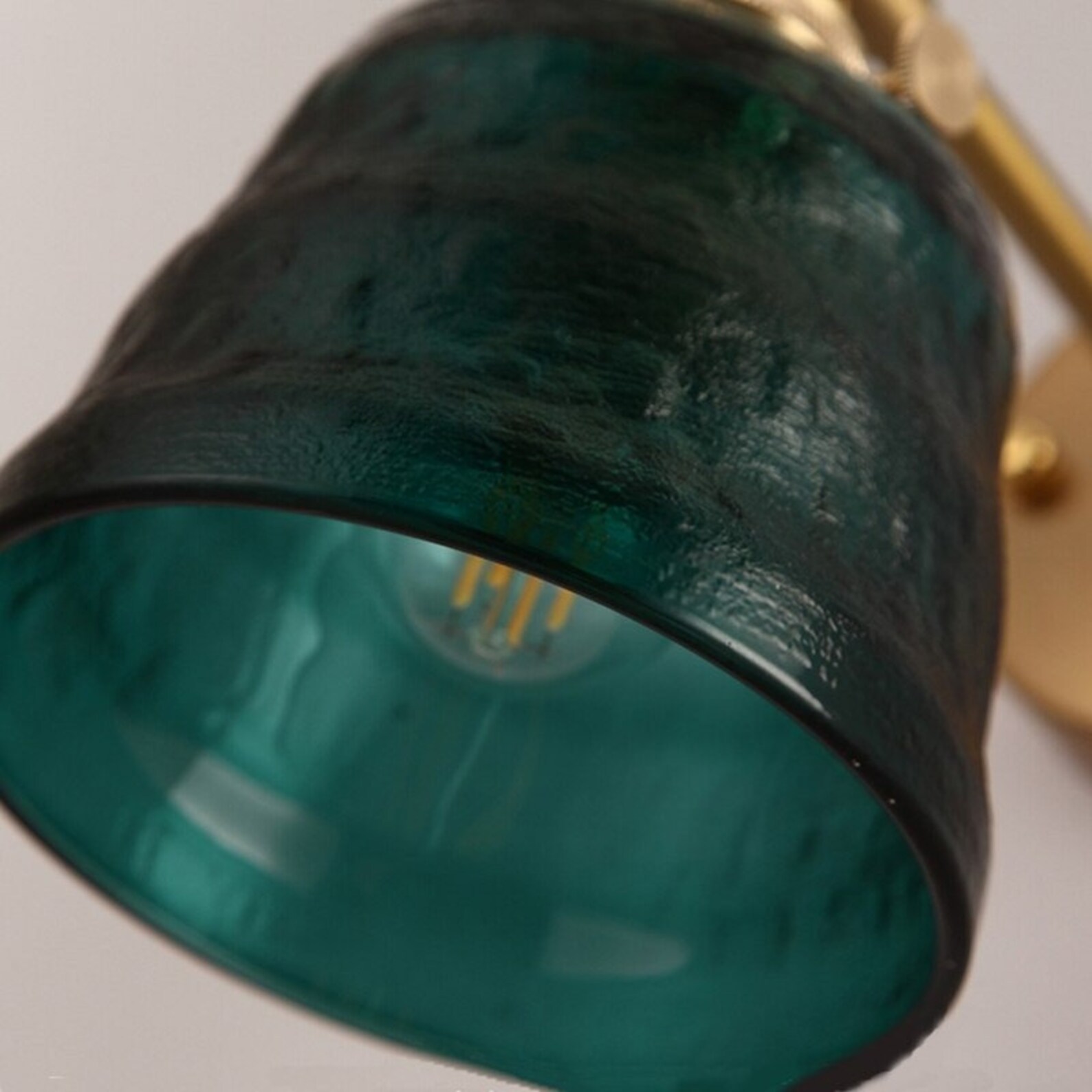 Green Glass Wall Light Lamp Sconce Fixture Retro Light Etsy