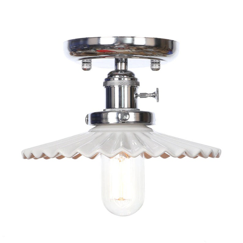 Flush Gold Pendant Light Ceramic Brass Ceiling Light Fixture Etsy