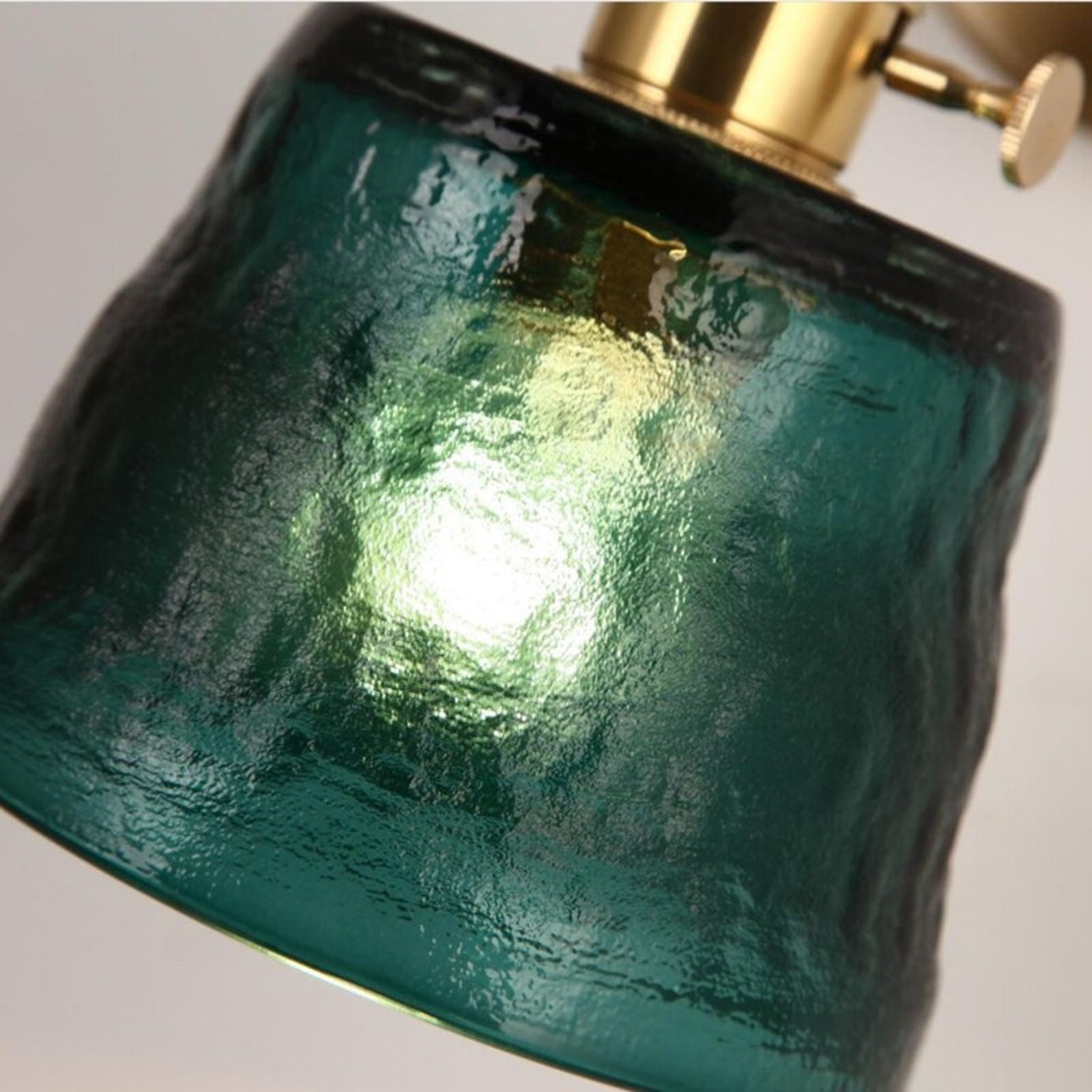 Green Glass Wall Light Lamp Sconce Fixture Retro Light Etsy