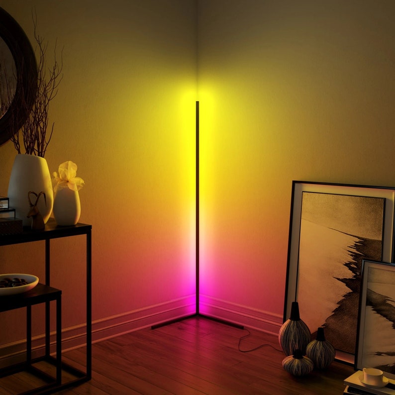 LED Corner Floor Light Neon Warm Strip Laser Light Color Etsy
