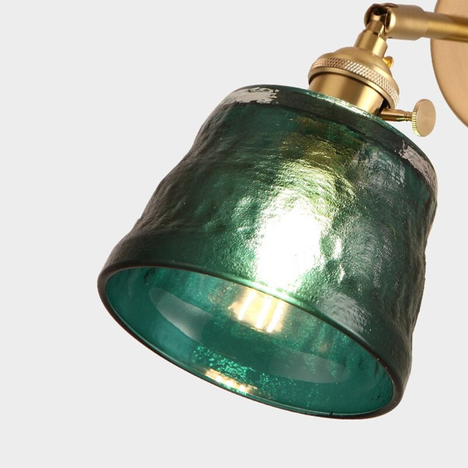 Green Glass Wall Light Lamp Sconce Fixture Retro Light Etsy