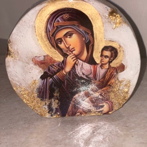 Religious icon Mother Mary  Catholic Orthodox Favor bombonieri gift christening engagement birthday present Orthodox