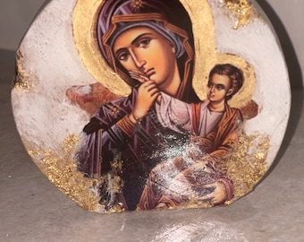 Religieus icoon Moeder Maria Katholiek Orthodox Gunst bombonieri cadeau doop verloving verjaardagscadeau Orthodox