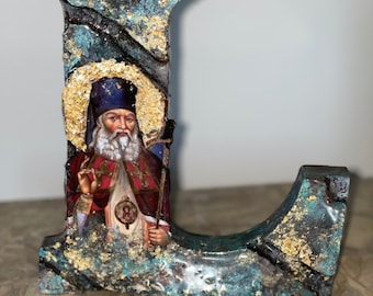 Sint Lucas letter L kunst Religieus icoon custom katholieke christelijk-orthodoxe doop bruiloft communie verjaardagscadeau