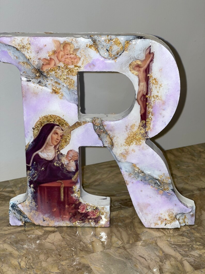 Saint Rita Letter Art Religious Icon Custom Letter Resin Catholic ...