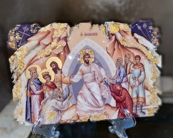 Religieuze iconen Anastasi de opstanding kunst handgemaakt 1 stuk orthodox-katholiek christelijk cadeau doopsel doop bruiloft verjaardag