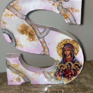 Santa Sofia lettera S arte Icona religiosa personalizzato cattolico cristiano ortodosso battesimo comunione matrimonio comunione regalo di compleanno
