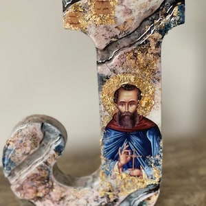 Saint Jacob lettera J arte Icona religiosa personalizzato cattolico cristiano ortodosso battesimo comunione matrimonio comunione regalo di compleanno