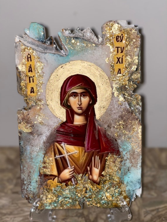 Icone religiose Sant'Arte Eftihia fatto a mano pezzo ortodosso