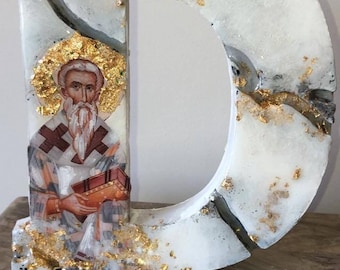 Saint Dion Dionisios katholiek christelijk orthodox Religieus icoon briefkunst aangepaste brief en heilige