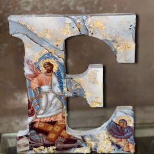 Anastasi Gesù Cristo lettera E arte icona religiosa personalizzato cattolico cristiano ortodosso battesimo comunione matrimonio comunione regalo di compleanno