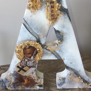 Sant'Atanasio Icone religiose lettera arte lettera personalizzata e santo