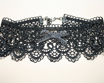 Choker Spitzenhalsband mit Schleife