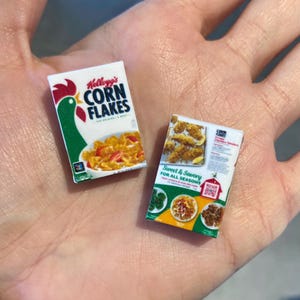 Miniature Dollhouse cereal box breakfast cornflakes coffee food snacks  decor doll 1:12