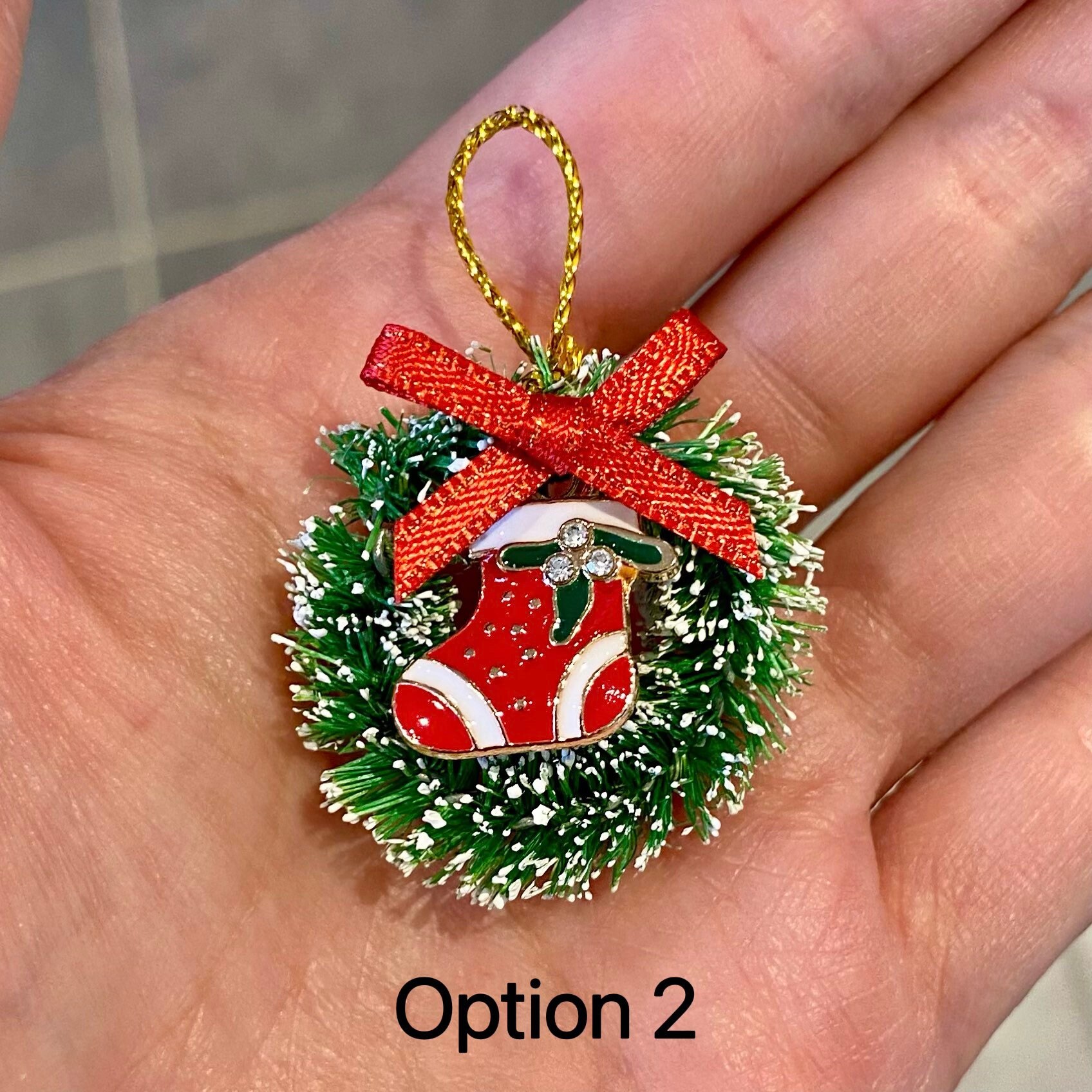 ミニチュアドールハウス クリスマスリース 吊り下げドア 壁飾り 1:12