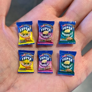 Miniature Dollhouse SET OF 6  noodles instant food accessories bag packets decor doll 1:12