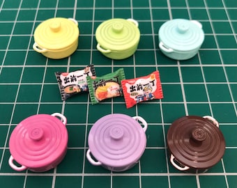 1:12 Miniatura Casa de Muñecas Olla de Cocina Fideos Instantáneos SET Espagueti Pasta Cazuela Comida Accesorios de Cocina Decoración Muñeca