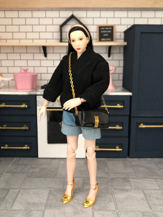 Borsa A Tracolla In Miniatura Scala 1:6 Per Bambole, Accessorio Moda In Pelle