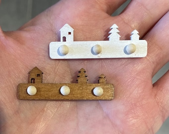 Étagère de Noël en bois pour maison de poupée miniature, guirlande de Noël joyeux Noël, décoration murale de cheminée du père Noël à l&#39;échelle 1:12