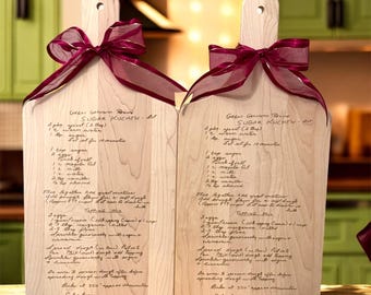 Engraved Maple Recipe Board | Custom Handwriting Keepsake Gift, For Mom, Grandma, Heirloom, Family Recipe