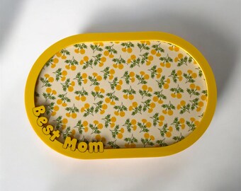Personalized Acrylic Jewelry Tray – “Mom” Trinket Dish, Vanity Organizer