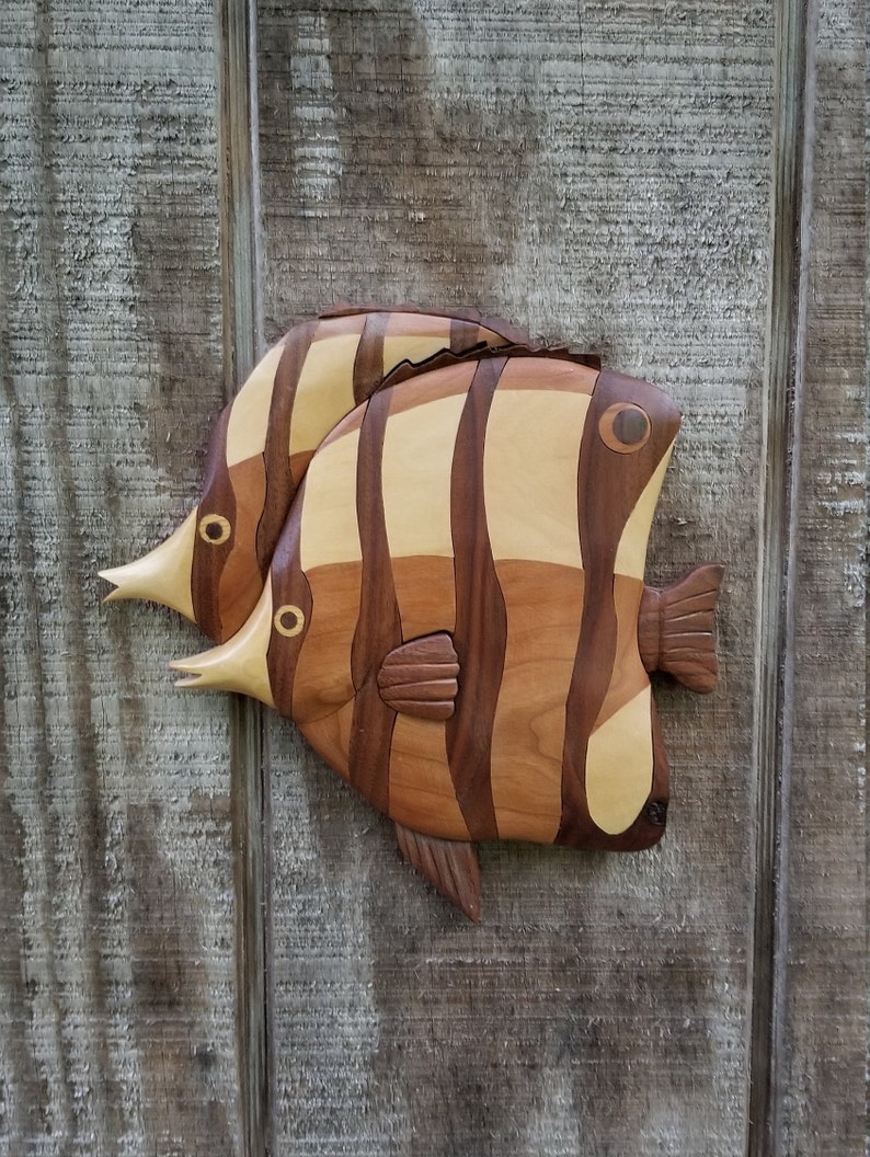 Tropical Fish Intarsia Wall Art