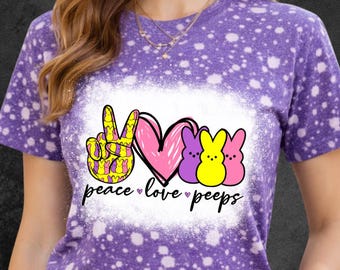 Peace Love Peeps Tee | Easter Graphic Shirt | Cute Retro Spring Vibes