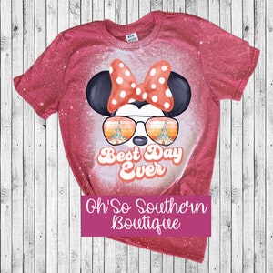 Water Color Minnie Best Day Ever Bleached Shirt