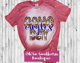 Football Game Day Eagles Bleached Shirt
