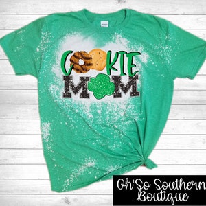 Cookie Mom Bleached Shirt, Girl Scout T-Shirt, Girl Scout Mom Shirt, Cookie Time Tee, Girl Scout Parent T-Shirt