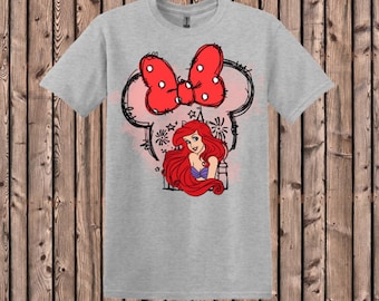 Ariel Castle Mickey Ears Shirt, Princess tee, Mickey Ears Shirt, Disney Tee,  Disney Gift,  Girls Disney Shirt ,Princess  Aurora trending